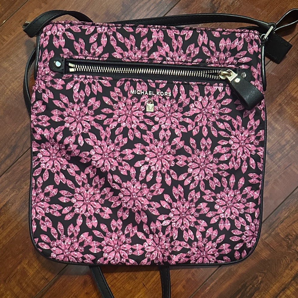 Michael Kors Pink Floral Crossbody Bag